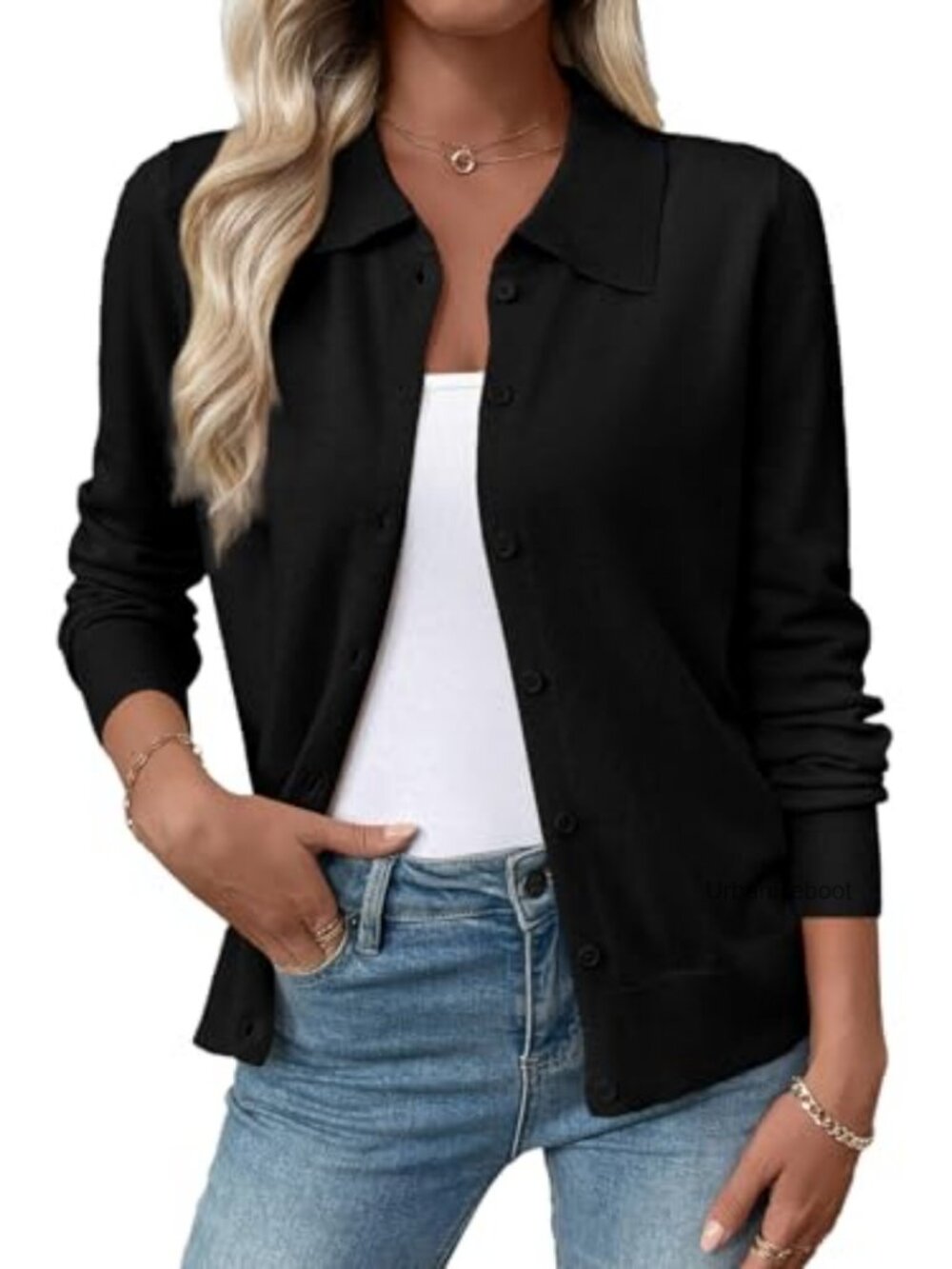 Wool Blend Cardigan Sweaters for Women Button Down Knit Tops Fall Layering